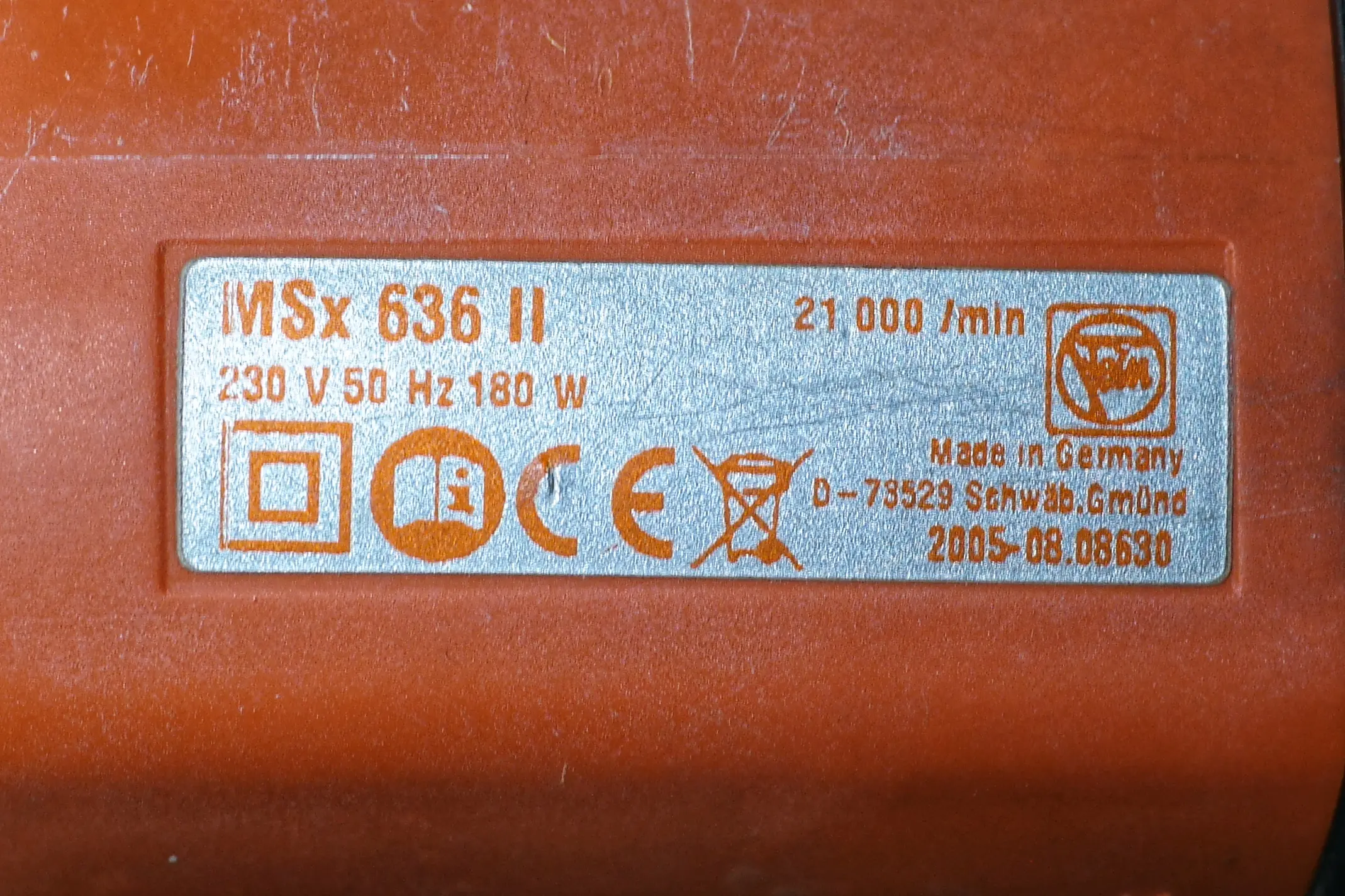 Fein Multimaster MSx 636II: Typenschild